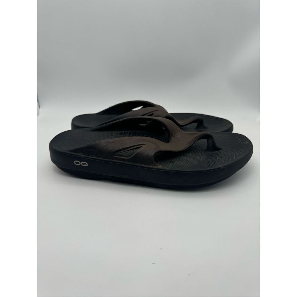 OOFOS Women's Atlantis Black/Brown OOLALA Luxe Recovery Sandals-M9-W11
